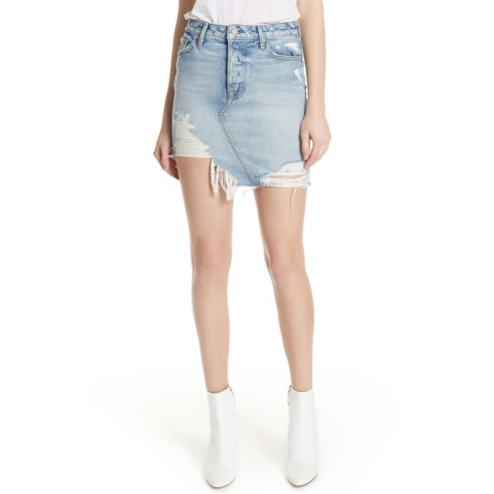 NWT GRLFRND ‘Rhoda’ Asymmetrical Denim Skirt